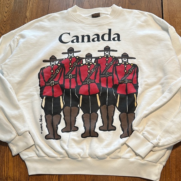 Vintage Canada Mountie Graphic Crewneck Sweater by Marc Tetro - Picture 1 of 11